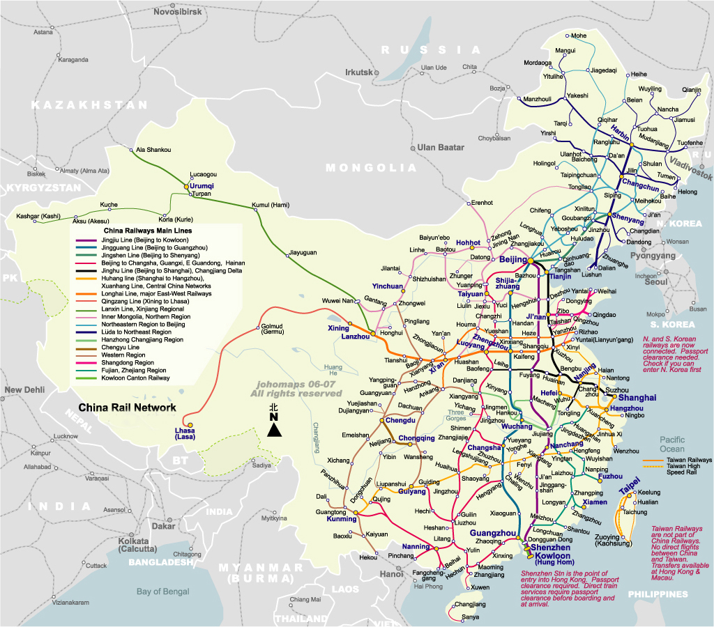 china train map